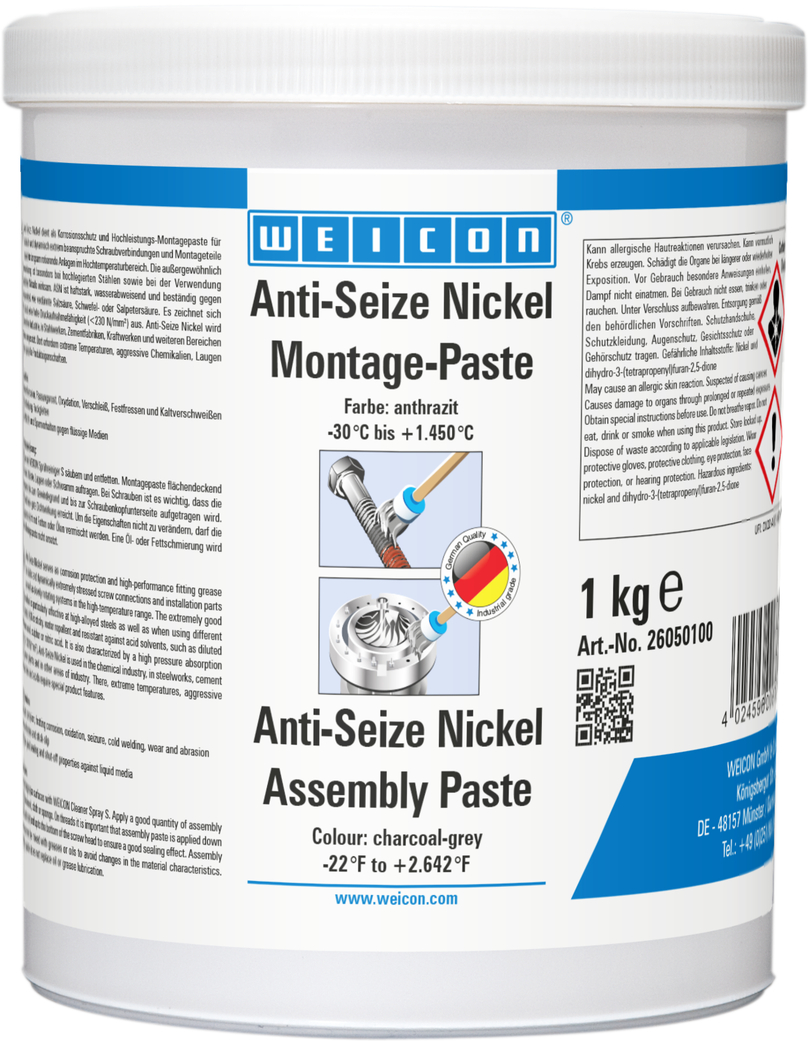 Anti-Seize Níquel Pasta de Montaje | pasta lubricante y desmoldeante, resistente a altas temperaturas Anti-Seize Níquel Pasta de Montaje | pasta lubricante y desmoldeante, resistente a altas temperaturas