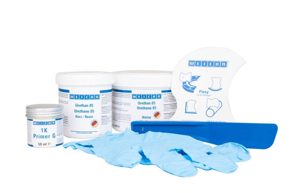 Kit Reparador de Correas | compuesto de reparación y revestimiento de poliurea para superficies de goma, paquete de trabajo